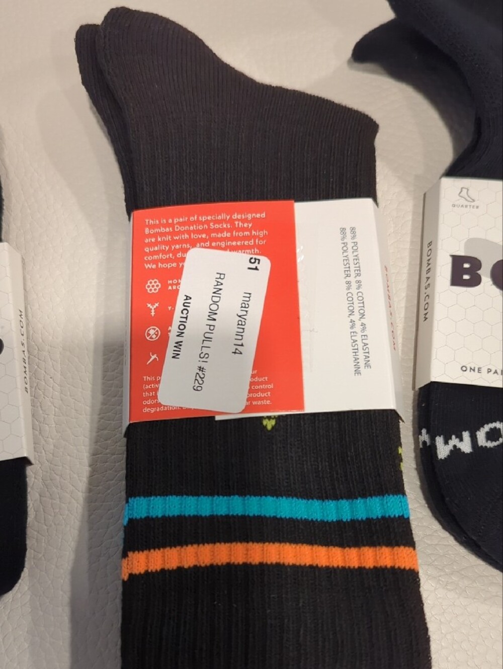 Bombas Black Athletic No-Show & Crew Socks - 3 Pack - Picture 4 of 6